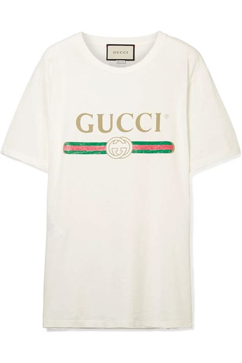 gucci print shirt distressed|Gucci jersey t shirt.